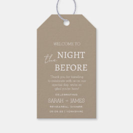 Elegant Taupe de nacht voor bruiloft dank u Cadeaulabel