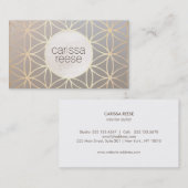 Elegant Taupe en Gold Pattern Designer Visitekaartje (Voorkant / Achterkant)