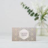 Elegant Taupe en Gold Pattern Designer Visitekaartje (Staand voorkant)