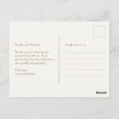 Elegant Taupe en Ivoor Non-Photo Dank u Briefkaart (Achterkant)