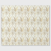 Elegant Taupe en White Foliage Art Deco Style Cadeaupapier (Vlak)