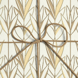 Elegant Taupe en White Foliage Art Deco Style Cadeaupapier
