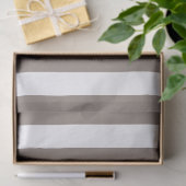 Elegant Taupe en wit gestreept patroon Tissuepapier (Geschenk)