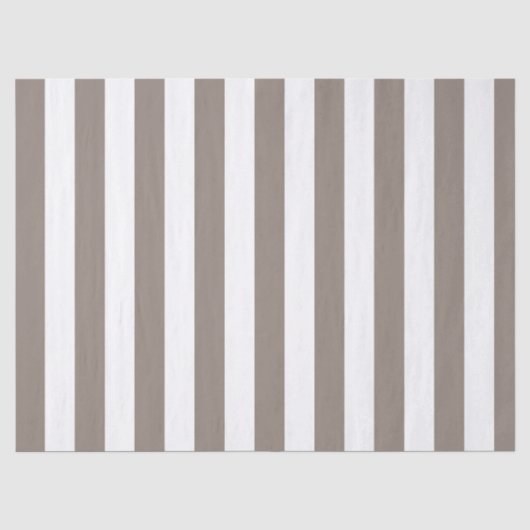 Elegant Taupe en wit gestreept patroon Tissuepapier (Voorkant)