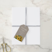 Elegant Taupe Floral Wedding Cadeaulabel (Met Touw)