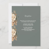 Elegant Taupe Floral Wedding With Sage Green Kaart (Achterkant)