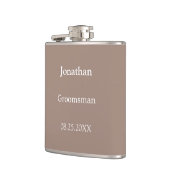 Elegant Taupe gepersonaliseerde groomsman Flask Heupfles (Links)