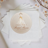 Elegant Taupe Gown Fall Bridal Shower Napkin Servet