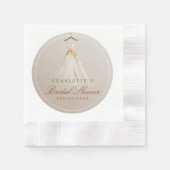 Elegant Taupe Gown Fall Bridal Shower Napkin Servet (Voorkant)