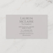 Elegant Taupe Gray Circle Monogram Business Card Visitekaartje (Achterkant)