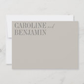 Elegant Taupe Gray Custom Name Weddenschap Station Notitiekaartje (Voorkant)