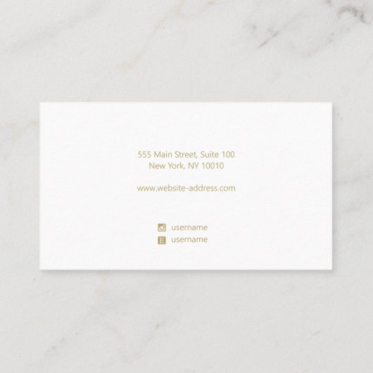 Elegant Taupe Grey Horizontal Stud Veroorbaar beel Visitekaartje (Achterkant)