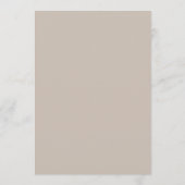 Elegant taupe modern minimalistisch huwelijksmenu menu (Achterkant)