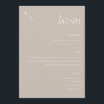 Elegant taupe modern minimalistisch huwelijksmenu menu<br><div class="desc">Modern huwelijksmenu met elegant minimalistisch typografisch ontwerp in taupe-kleur.</div>
