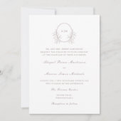 Elegant Taupe Monogram QR RSVP Fotobruiloft Kaart (Voorkant)