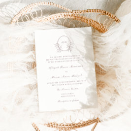 Elegant Taupe Monogram QR RSVP Fotobruiloft Kaart