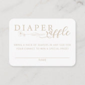 Elegant Taupe Neutral Baby Shower Diaper Raffle Informatiekaartje (Voorkant)