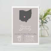 Elegant Taupe Ohio State Wedding Invitation Kaart (Staand voorkant)