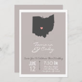 Elegant Taupe Ohio State Wedding Invitation Kaart (Voorkant / Achterkant)