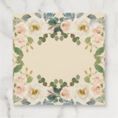 Elegant Taupe Peach Bloemen Baby shower Bedankjes Labels (Achterkant)