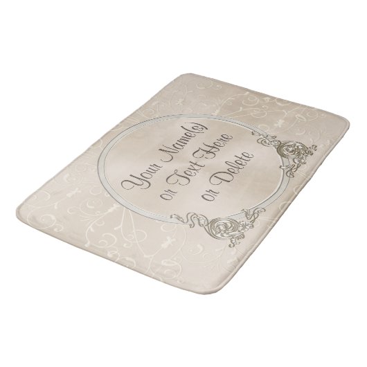 Elegant Taupe Persoonlijke Bath Mat met JOUW TEKST (Gekanteld)