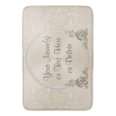 Elegant Taupe Persoonlijke Bath Mat met JOUW TEKST (Voorkant Verticaal)
