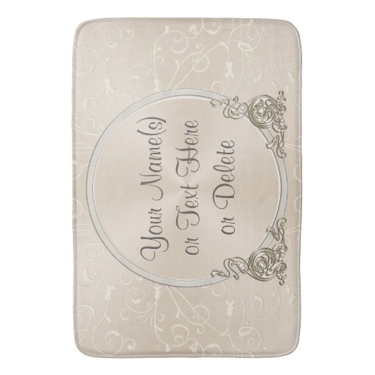 Elegant Taupe Persoonlijke Bath Mat met JOUW TEKST (Voorkant Verticaal)
