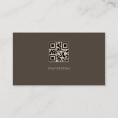 Elegant Taupe QR Code Visitekaartje (Achterkant)
