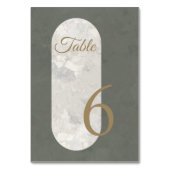 Elegant Taupe Stone Marble Green Wedding Kaart (Achterkant)