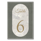 Elegant Taupe Stone Marble Green Wedding Kaart (Achterkant)