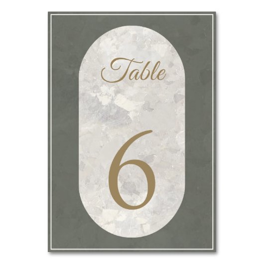 Elegant Taupe Stone Marble Green Wedding Kaart (Voorkant)