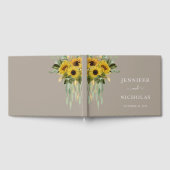 Elegant Taupe Sunflower Weddenschap Gastenboek (Volledig)
