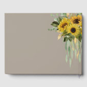 Elegant Taupe Sunflower Weddenschap Gastenboek (Achterkant)