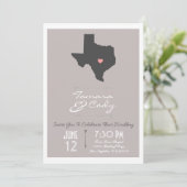 Elegant Taupe Texas State Wedding Invitation Kaart (Staand voorkant)