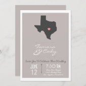Elegant Taupe Texas State Wedding Invitation Kaart (Voorkant / Achterkant)