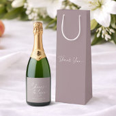 Elegant Taupe Thank You Gift Bag Wijn Cadeautas