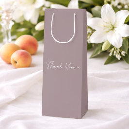 Elegant Taupe Thank You Gift Bag Wijn Cadeautas