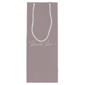 Elegant Taupe Thank You Gift Bag Wijn Cadeautas (Achterkant)