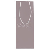 Elegant Taupe Thank You Gift Bag Wijn Cadeautas (Voorkant)