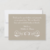 Elegant Taupe Weddenschap Bedankt voor je briefkaa (Achterkant)