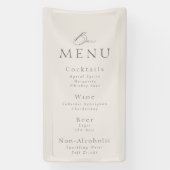 Elegant Taupe Wedding Bar Menu  Spandoek (Verticaal)