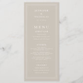Elegant Taupe Wedding Menu (Voorkant)