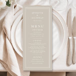 Elegant Taupe Wedding Menu<br><div class="desc">Elegant Taupe Wedding Menu.</div>