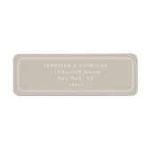 Elegant Taupe Wedding Return Address Etiket (Voorkant)