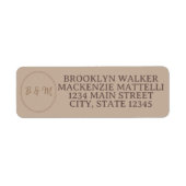 Elegant Taupe Wedding Return Address Label (Voorkant)