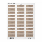 Elegant Taupe Wedding Return Address Label (Full Sheet)
