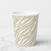 Elegant Taupe & White Pastel Trendy Rustic Zebra Papieren Bekers (Achterkant)