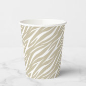 Elegant Taupe & White Pastel Trendy Rustic Zebra Papieren Bekers (Links)