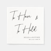 Elegant 'Te hebben en te houden' gepersonaliseerde Servet (Voorkant)