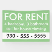 Elegant Te Huur Custom Vastgoed Agent Spandoek (Horizontaal)